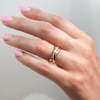 Trinity Rolling Ring in Three Colors of Gold