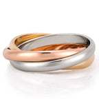 Trinity Rolling Ring in Three Colors of Gold