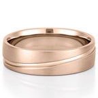 Edison Grooved Wedding Band with Inlay