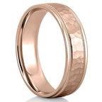 Simba Hammered Milgrain Wedding Band