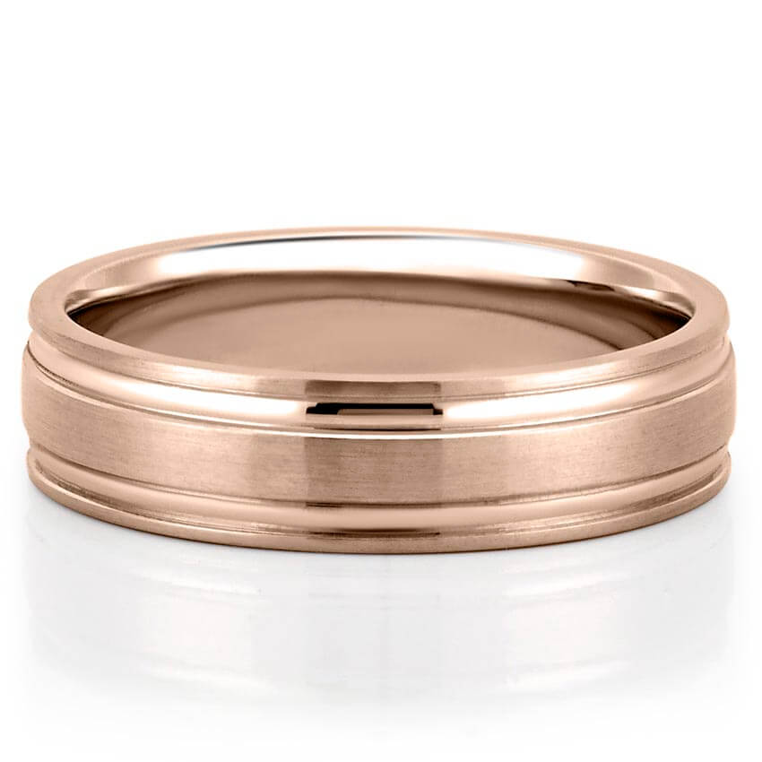 Beck Matte Wedding Band Featuring Two Inlays