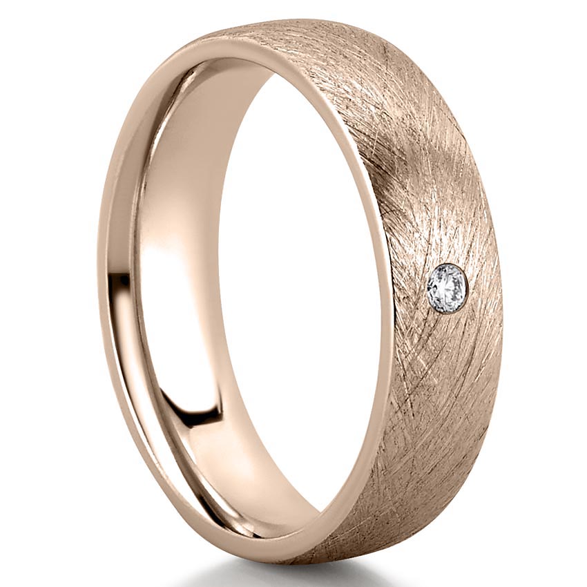 Mandela Men's Comfort Fit Diamond Vintage Band
