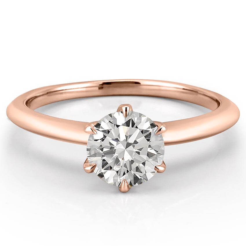 Luna Six Claw Prong Solitaire Engagement Ring
