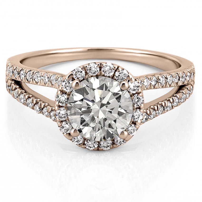 Abila Split Shank Halo Engagement Ring