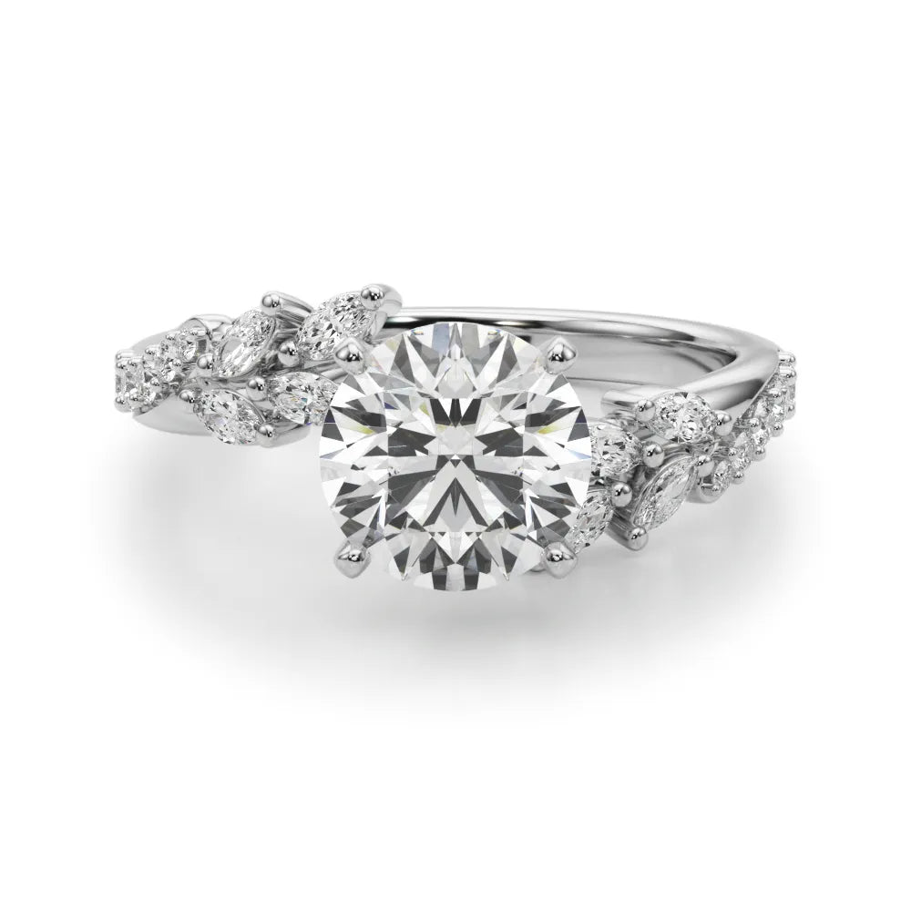 Faye Bypass Nature Inspired Engagement Ring