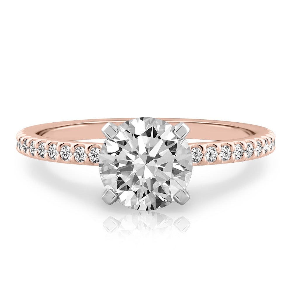 Diana Dainty Engagement Ring with Diamond Band