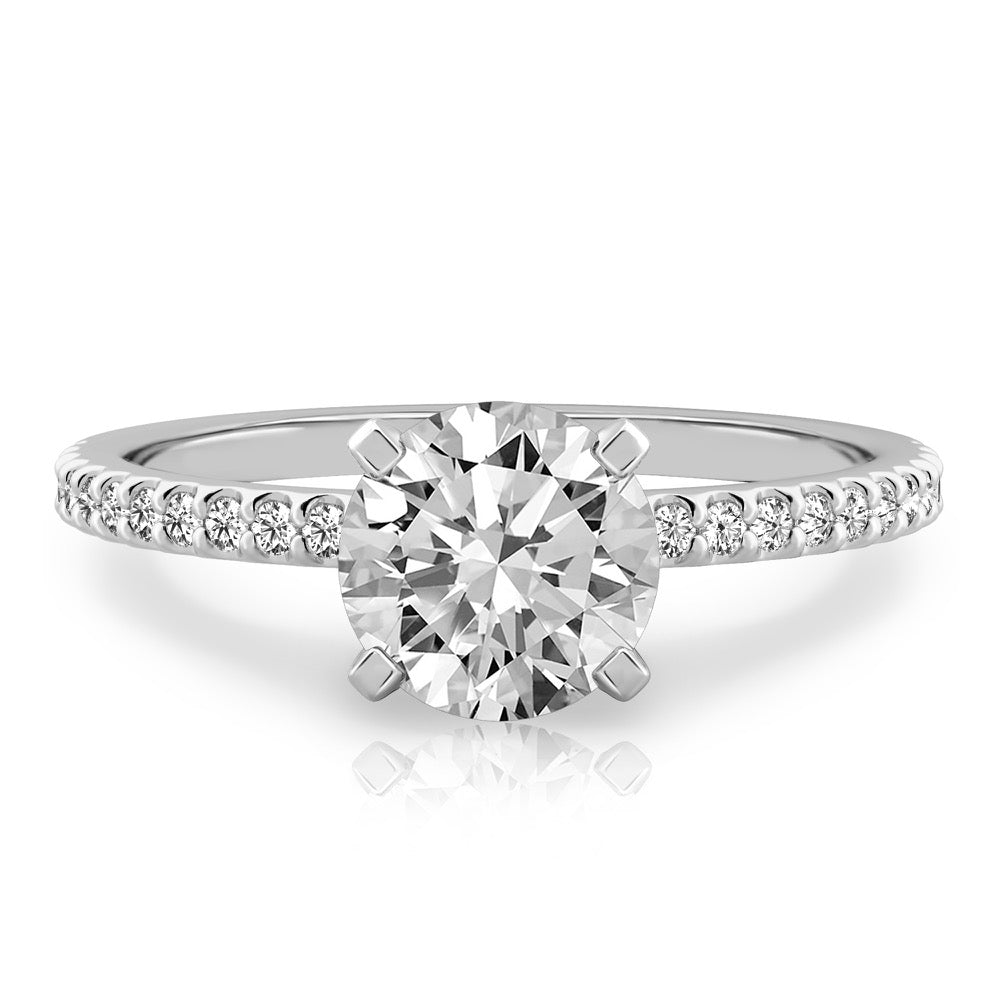 Diana Dainty Engagement Ring with Diamond Band