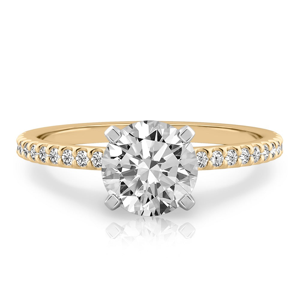 Diana Dainty Engagement Ring with Diamond Band