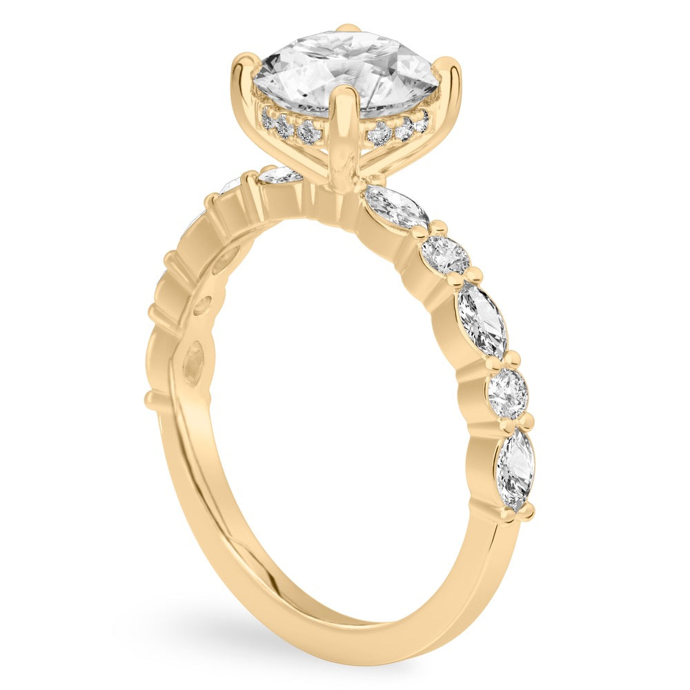 Clara Hidden Halo Marquise & Round Ring