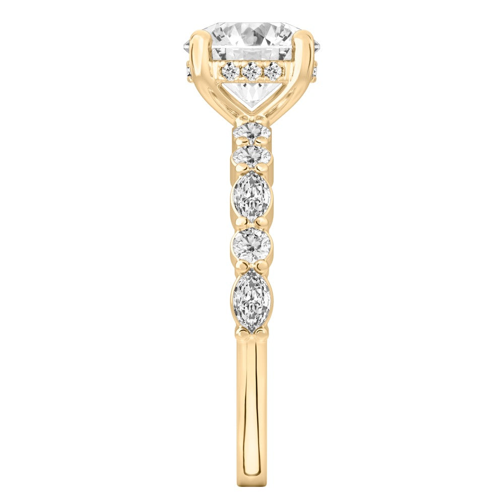 Clara Hidden Halo Marquise & Round Ring