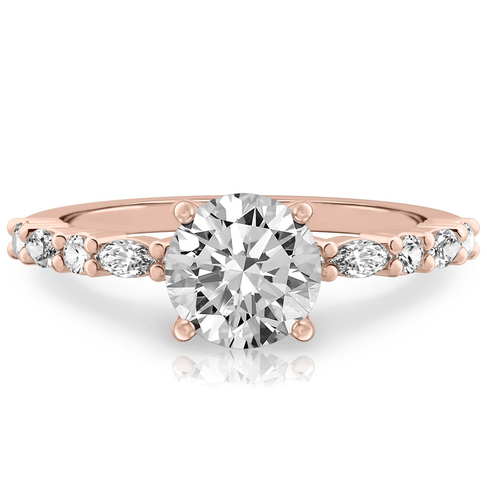 Lynn Marquise and Round Diamond Ring