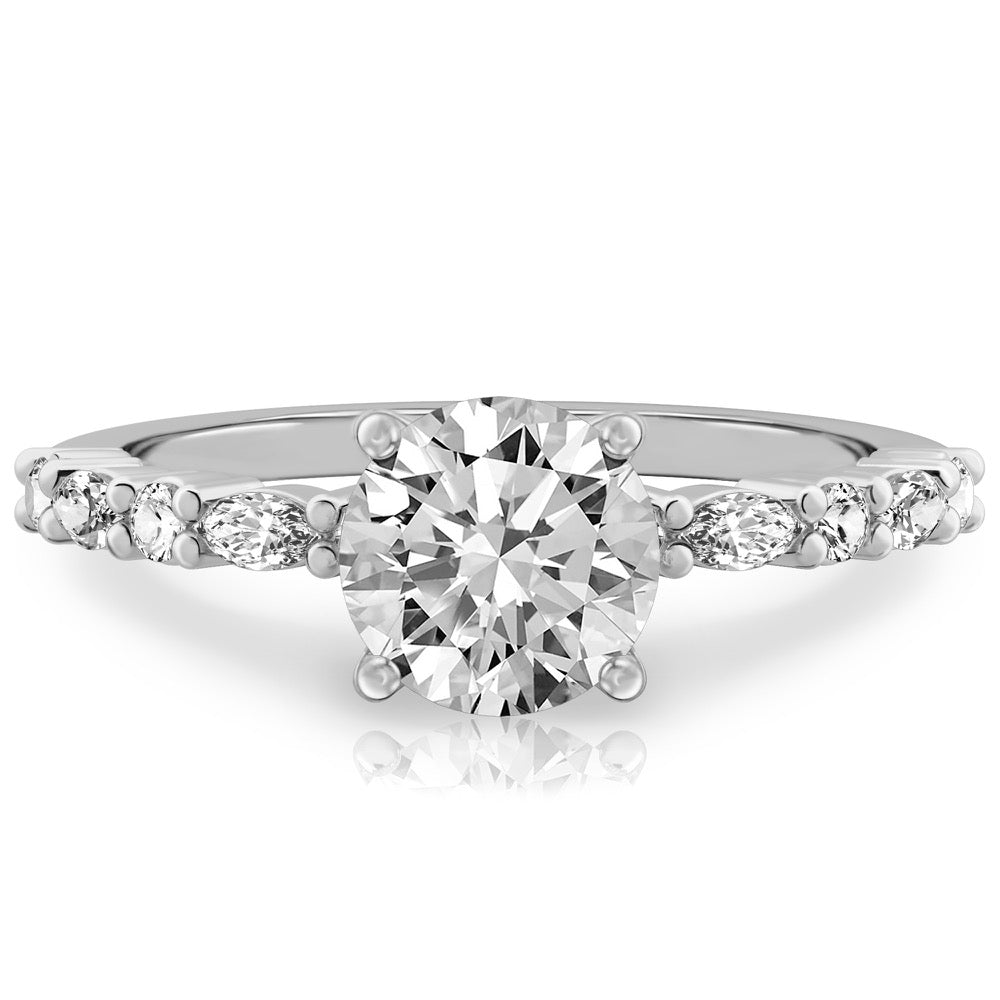Lynn Marquise and Round Diamond Ring