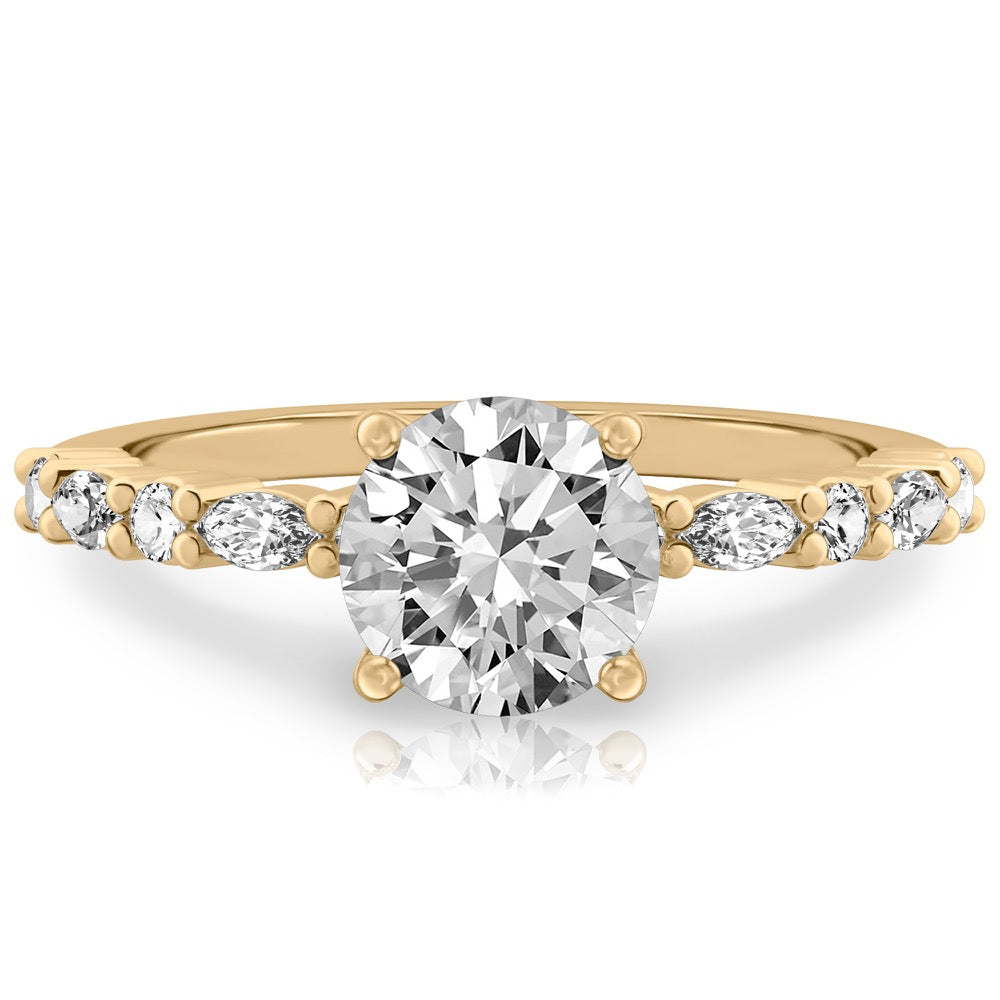 Lynn Marquise and Round Diamond Ring