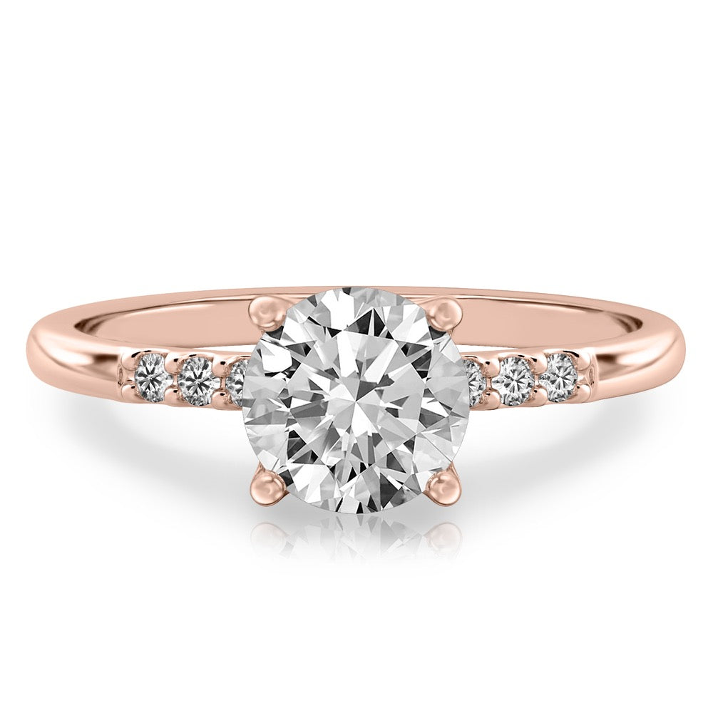 Audrey Six Diamond Pave Engagement Ring