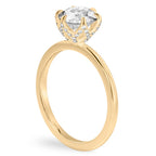 Fleur Pave Petal Prong Engagement Ring