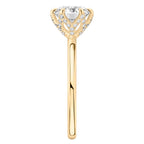 Fleur Pave Petal Prong Engagement Ring
