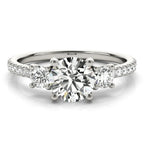 Mia Pave Three Stone Engagement Ring