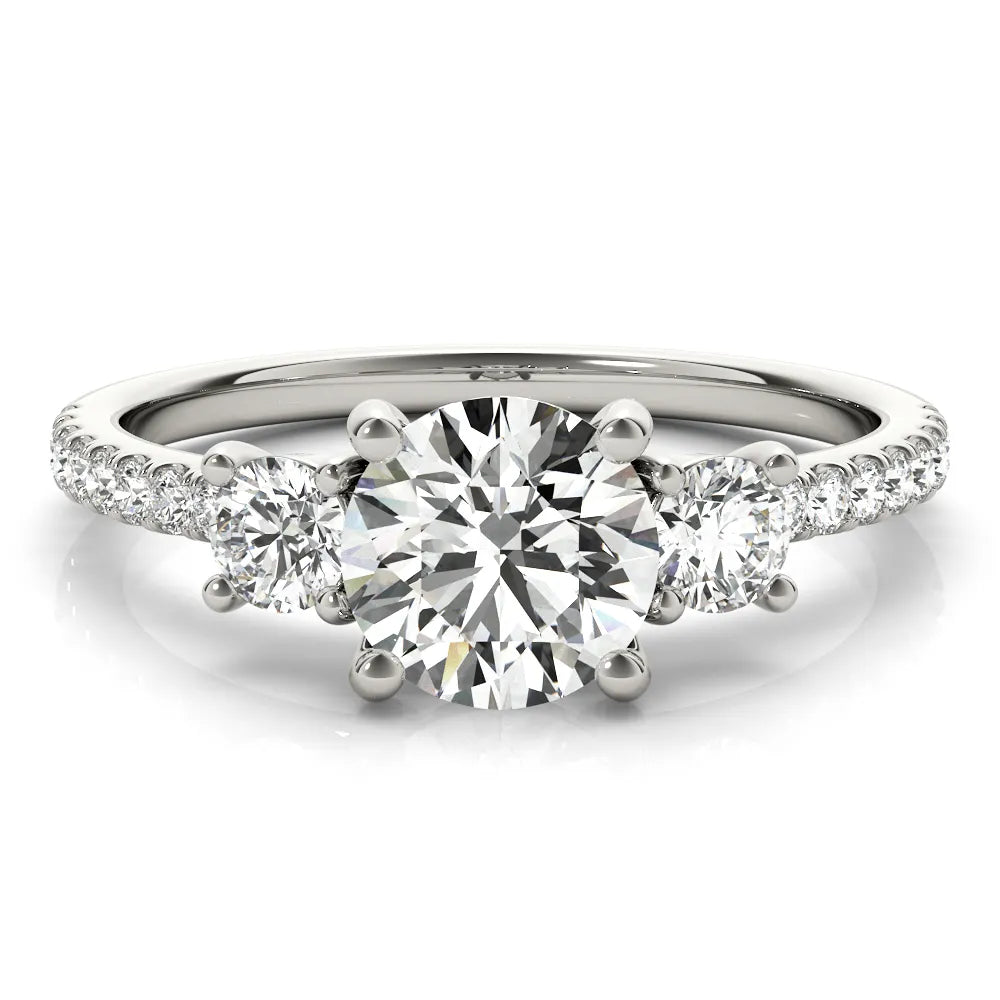 Mia Pave Three Stone Engagement Ring