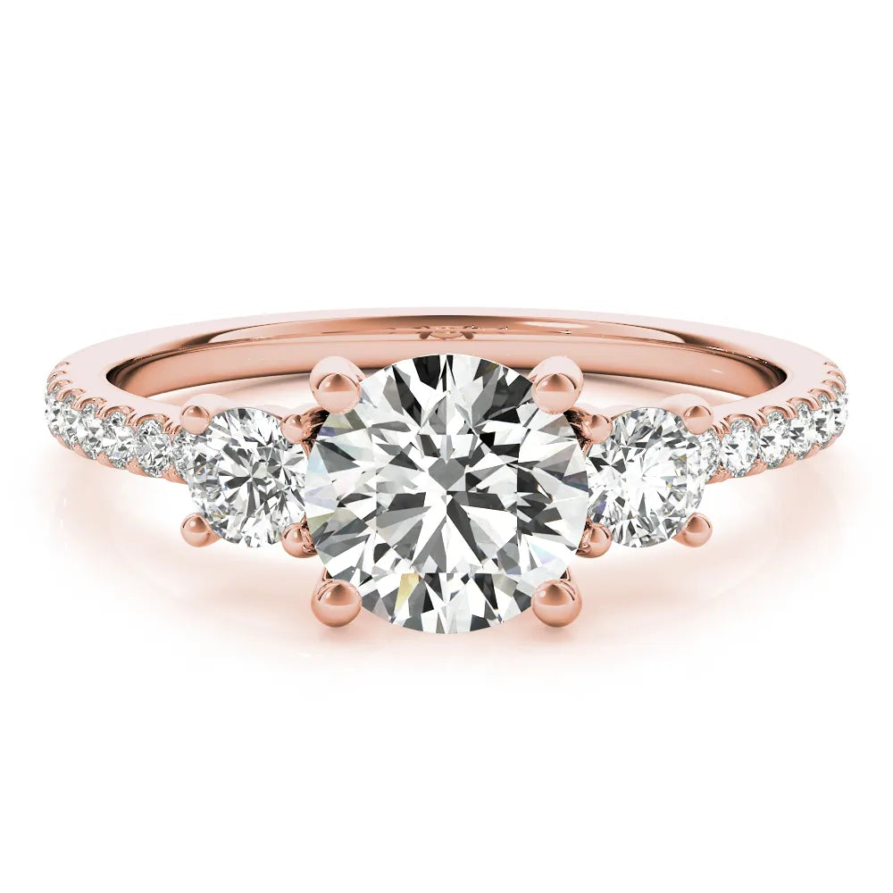 Mia Pave Three Stone Engagement Ring