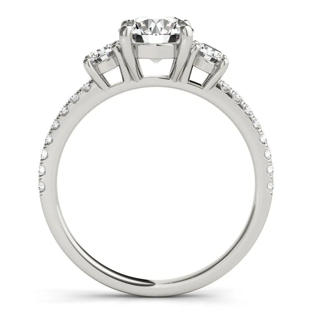 Mia Pave Three Stone Engagement Ring