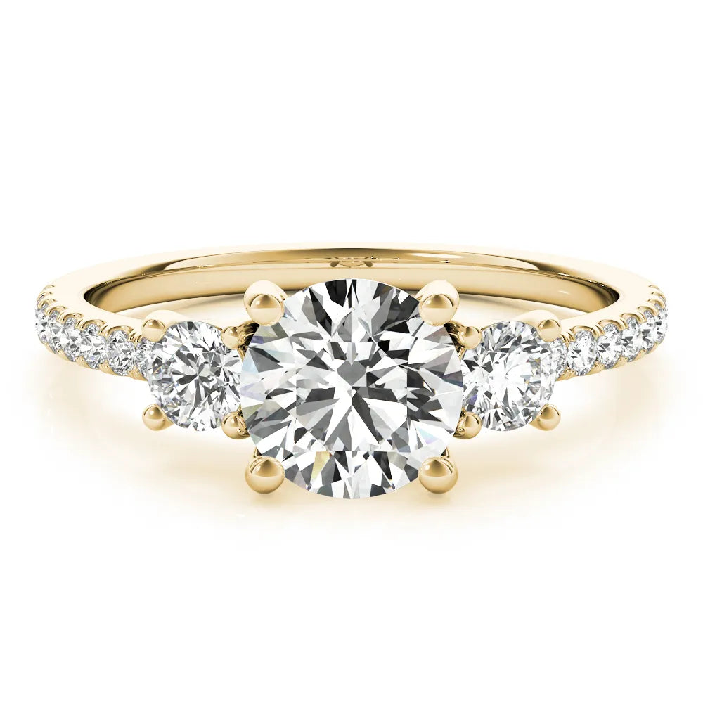 Mia Pave Three Stone Engagement Ring
