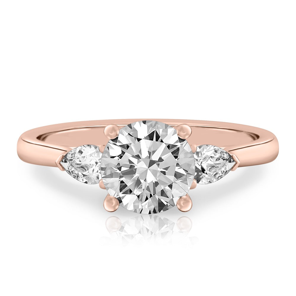 Maya Pear Side Stone Engagement Ring