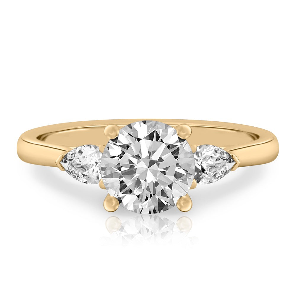 Maya Pear Side Stone Engagement Ring