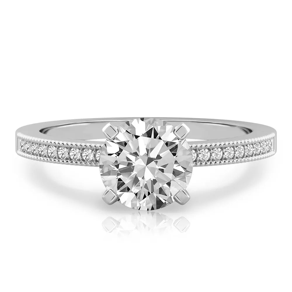 Lalana Petite Milgrain Engagement Ring