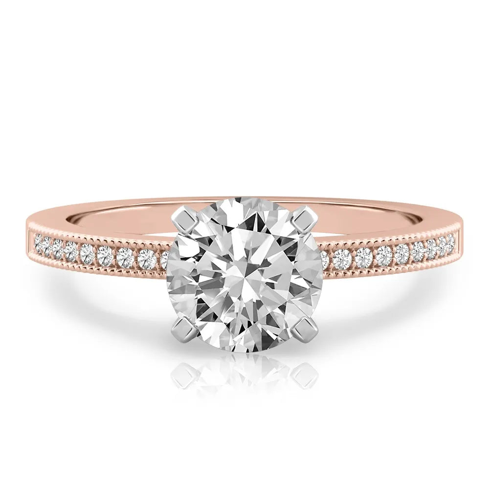 Lalana Petite Milgrain Engagement Ring