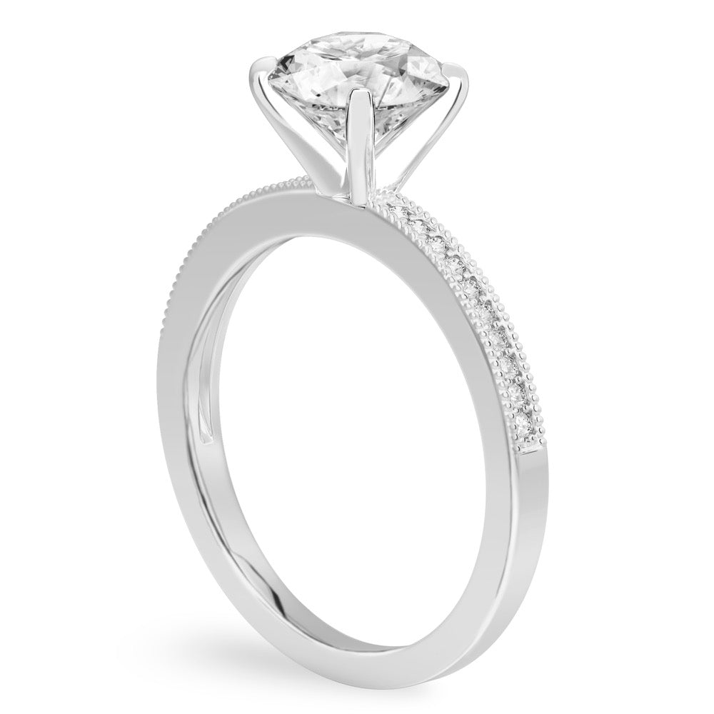 Lalana Petite Milgrain Engagement Ring