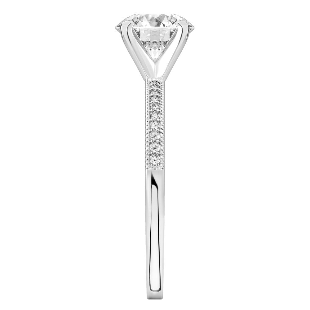 Lalana Petite Milgrain Engagement Ring