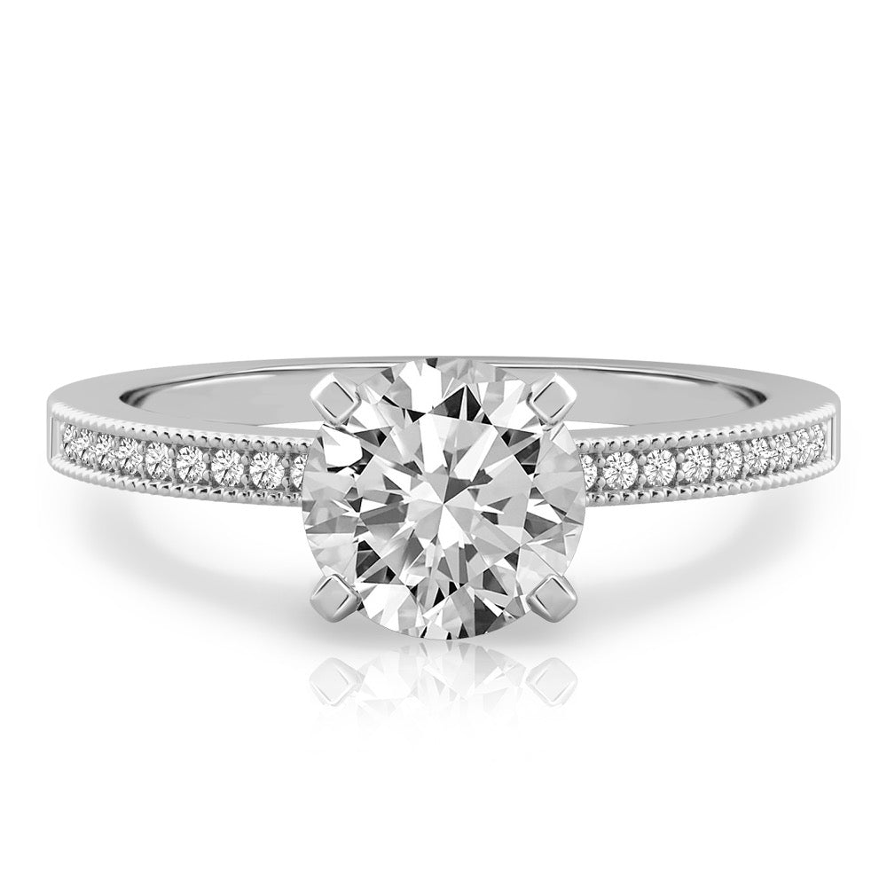 Lalana Petite Milgrain Engagement Ring
