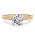 Lalana Petite Milgrain Engagement Ring