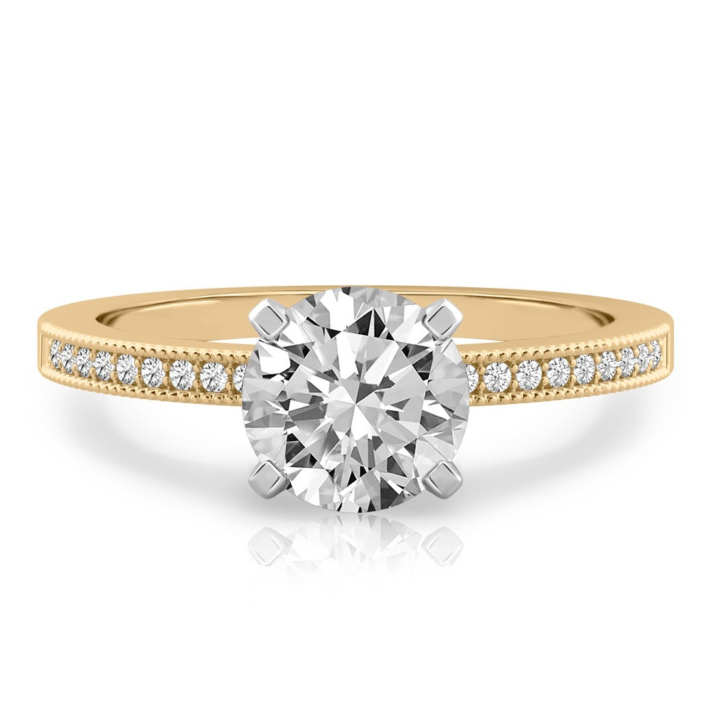 Lalana Petite Milgrain Engagement Ring