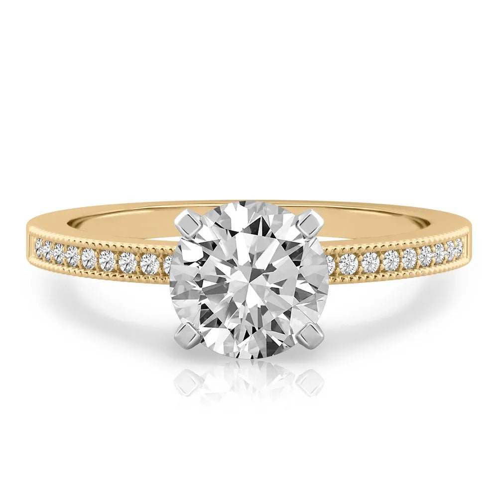 Lalana Petite Milgrain Engagement Ring