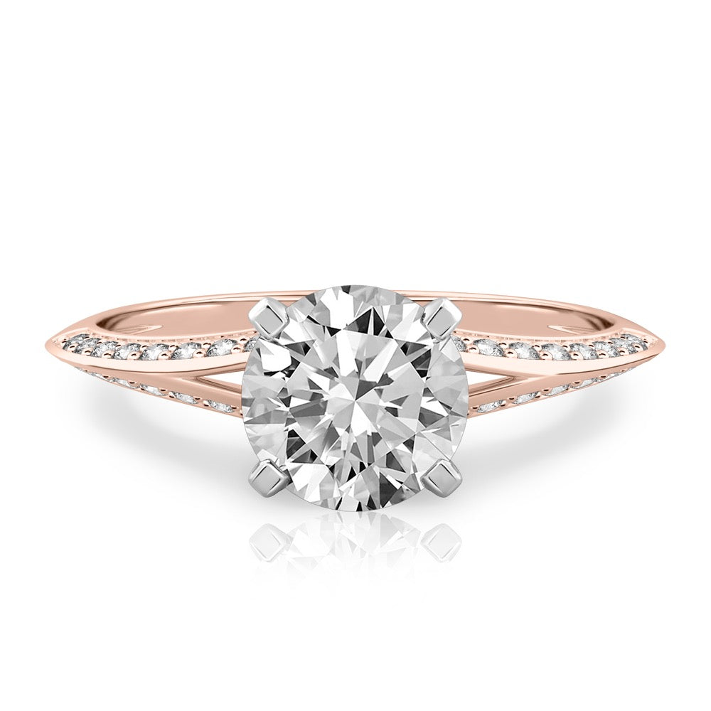 Charu Split Shank Knife Edge Pave Diamond Ring