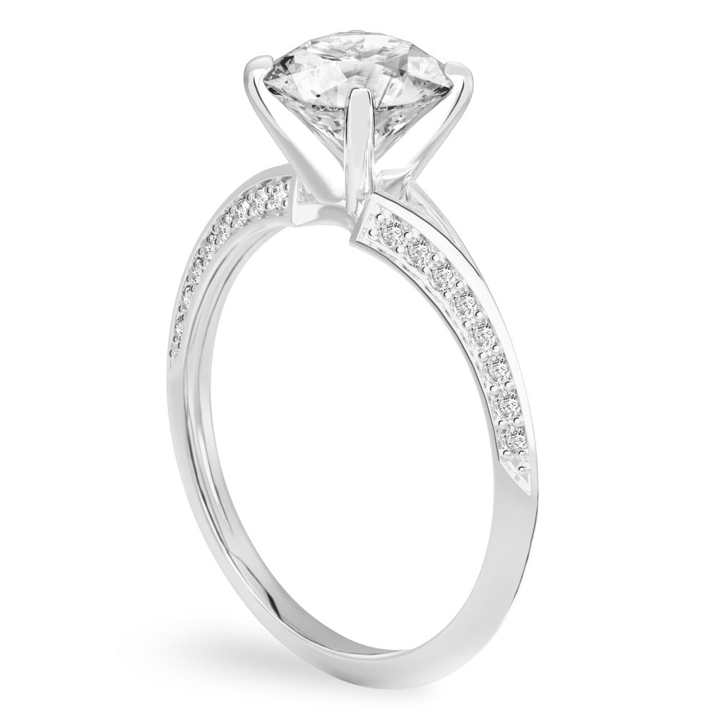 Charu Split Shank Knife Edge Pave Diamond Ring