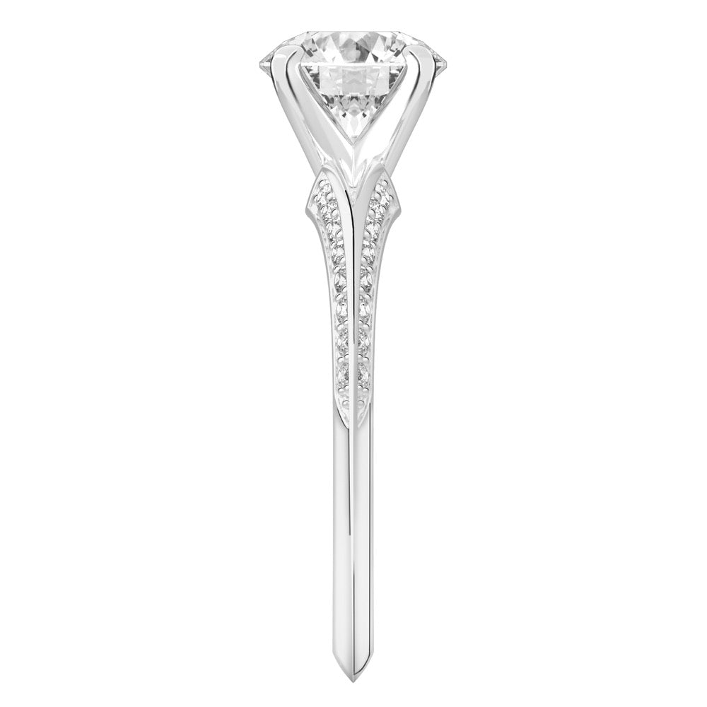 Charu Split Shank Knife Edge Pave Diamond Ring