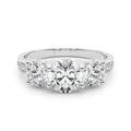 Scarlett Three Stone Hidden Halo Engagement Ring