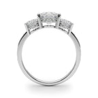 Scarlett Three Stone Hidden Halo Engagement Ring