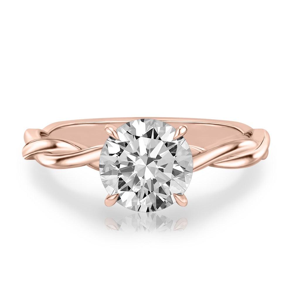 Kyra Twisted Engagement Ring with Hidden Halo