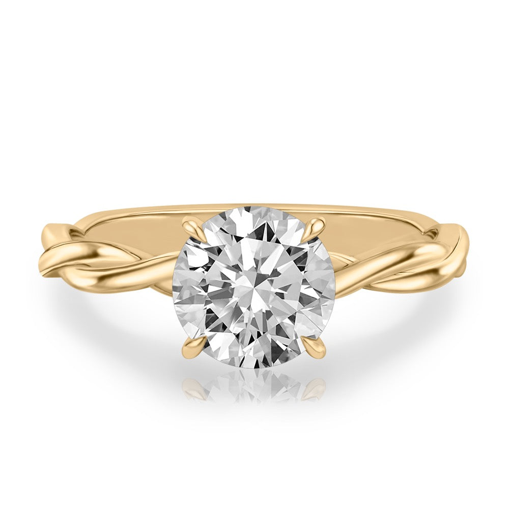 Kyra Twisted Engagement Ring with Hidden Halo