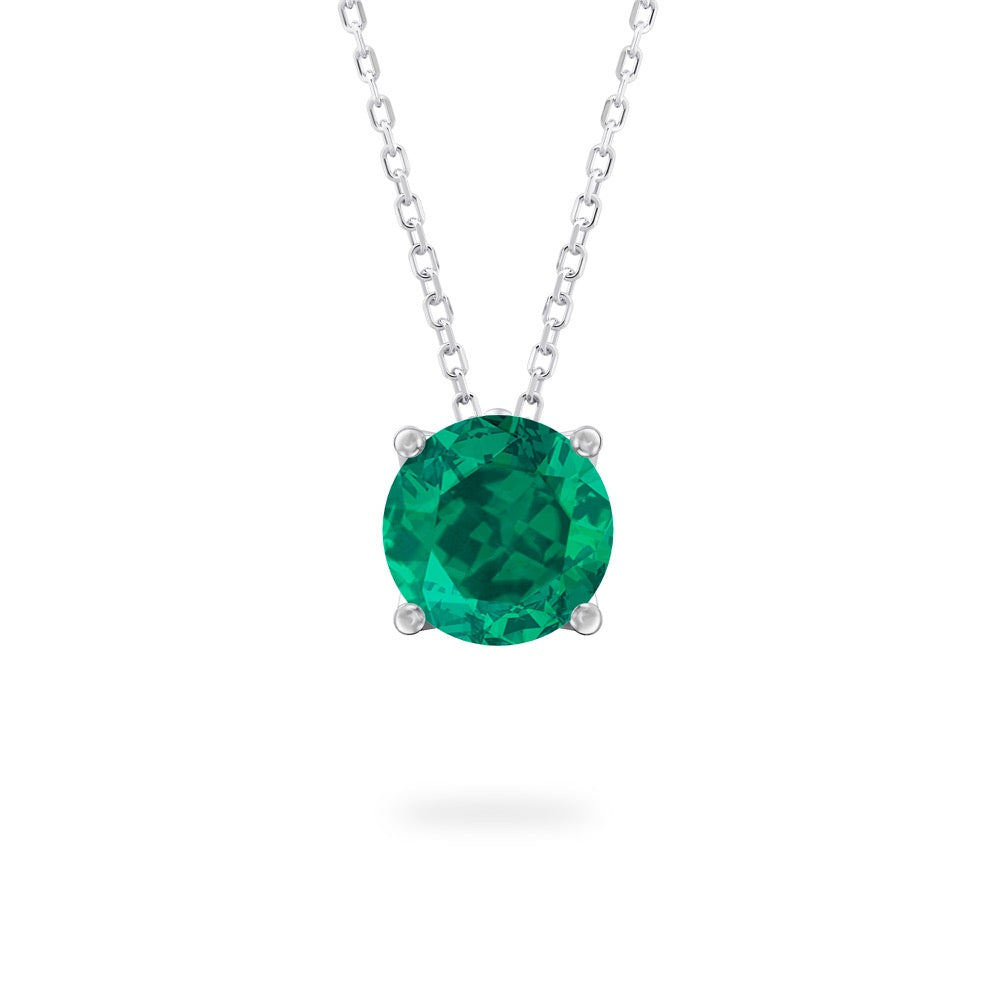 Emerald Ripple Necklace Emerald Solitaire Necklace