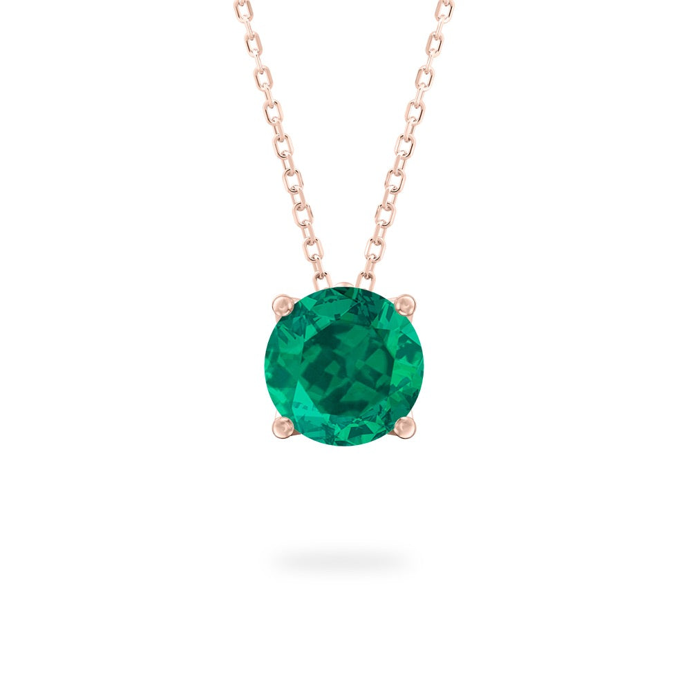 Emerald Ripple Necklace Emerald Solitaire Necklace