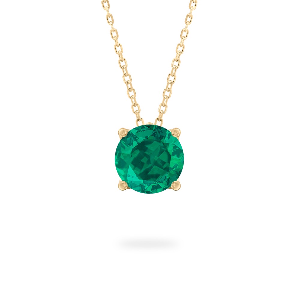 Emerald Ripple Necklace Emerald Solitaire Necklace