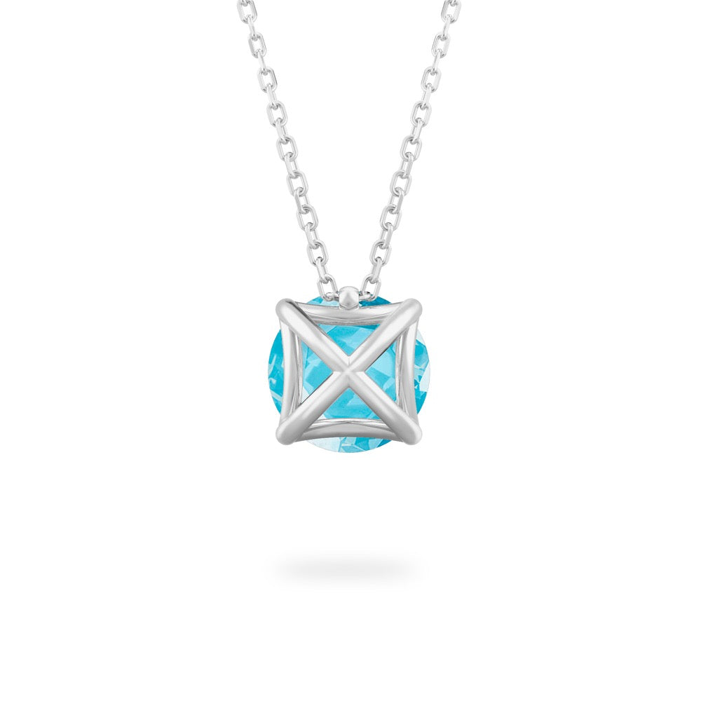 Aqua Blue Spinel Ripple Necklace