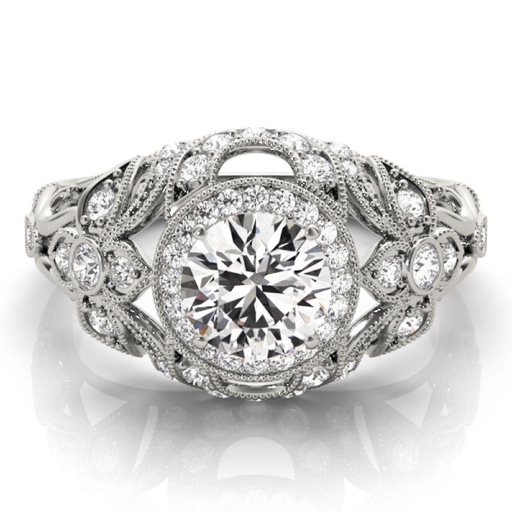 Valencia Vintage Inspired Halo Engagement Ring