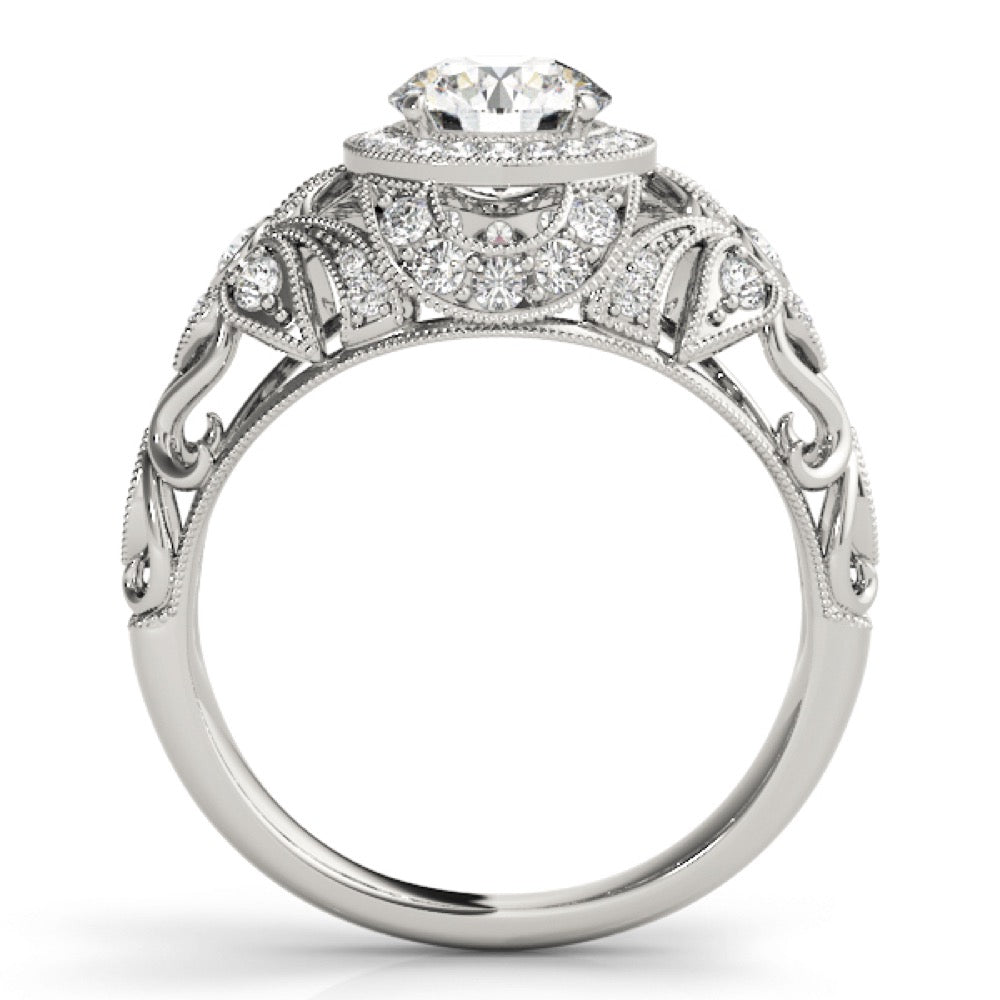 Valencia Vintage Inspired Halo Engagement Ring