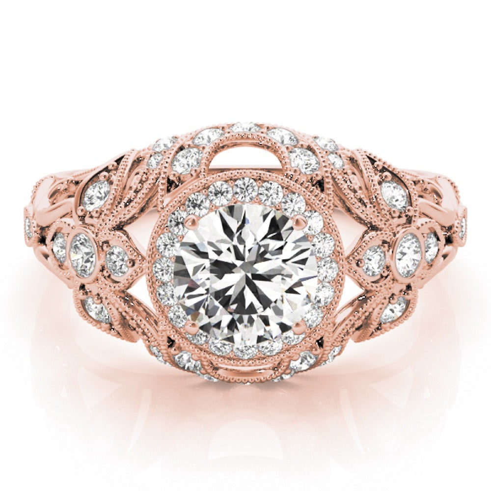 Valencia Vintage Inspired Halo Engagement Ring