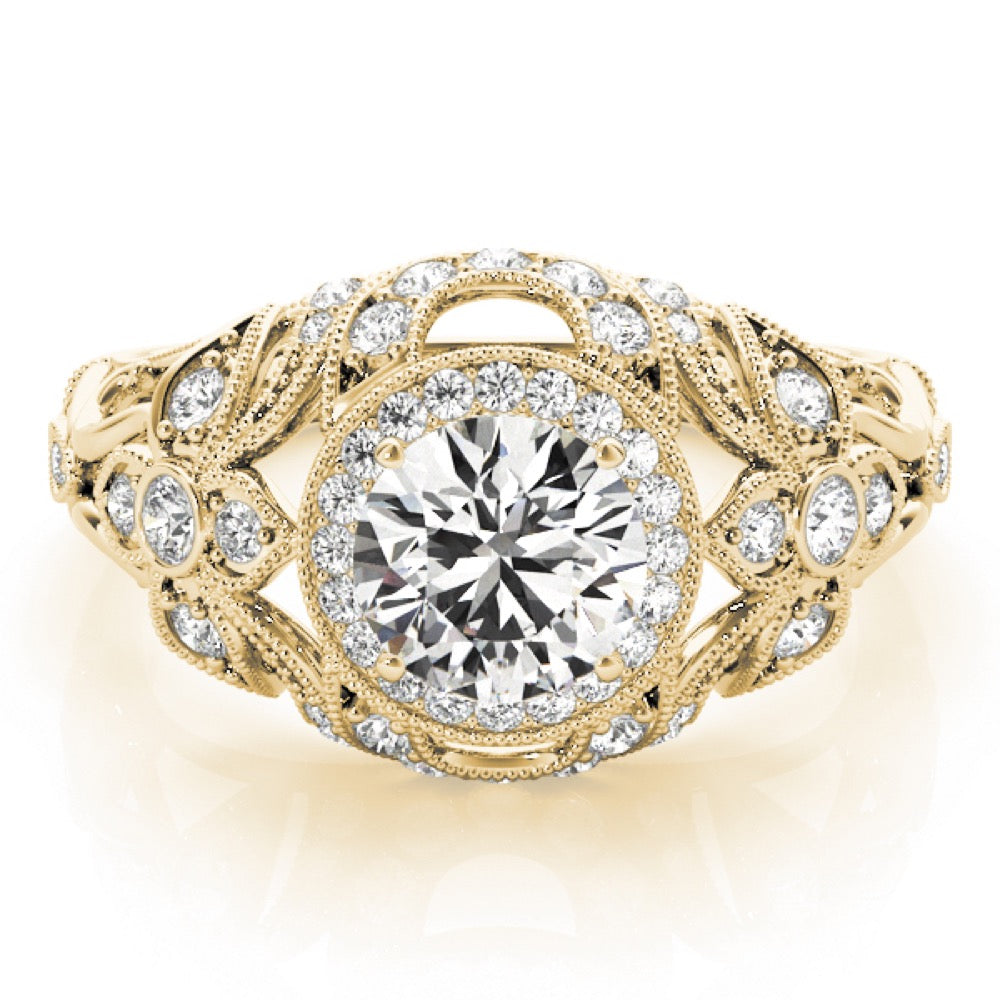 Valencia Vintage Inspired Halo Engagement Ring